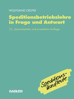cover image of Speditionsbetriebslehre in Frage und Antwort